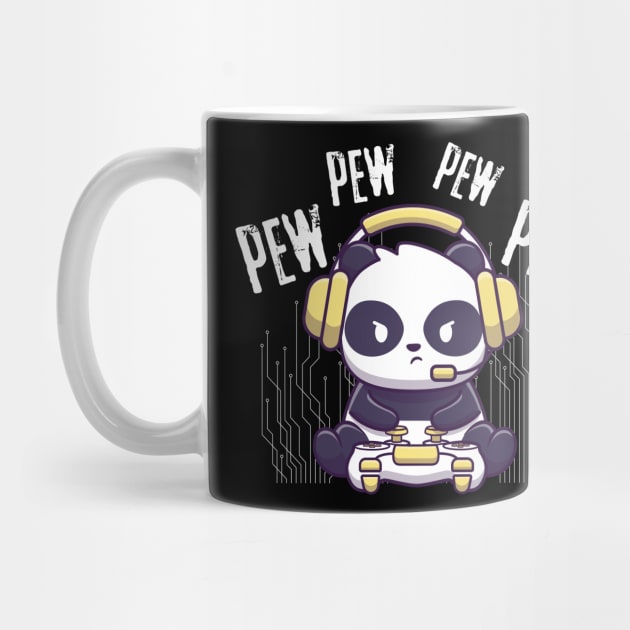 Gaming Panda Pew Pew Video Game Addict by Teewyld